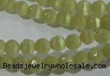 CCT314 15 inches 4mm faceted round cats eye beads wholesale