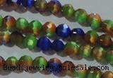 CCT317 15 inches 4mm faceted round cats eye beads wholesale