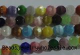 CCT318 15 inches 4mm faceted round cats eye beads wholesale