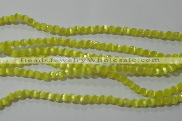 CCT357 15 inches 6mm faceted round cats eye beads wholesale