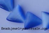 CCT36 14.5 inches 15*16mm triangle ink blue cats eye beads wholesale