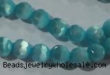 CCT362 15 inches 6mm faceted round cats eye beads wholesale