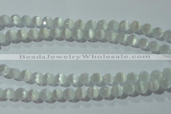 CCT371 15 inches 8mm faceted round cats eye beads wholesale