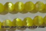 CCT376 15 inches 8mm faceted round cats eye beads wholesale