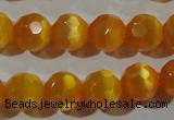 CCT378 15 inches 8mm faceted round cats eye beads wholesale