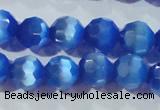 CCT383 15 inches 8mm faceted round cats eye beads wholesale