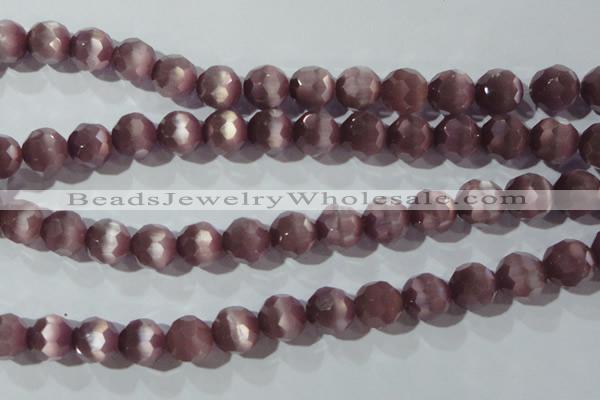 CCT396 15 inches 10mm faceted round cats eye beads wholesale