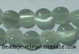 CCT451 15 inches 6mm flat round cats eye beads wholesale