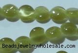 CCT459 15 inches 6mm flat round cats eye beads wholesale