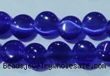 CCT466 15 inches 6mm flat round cats eye beads wholesale