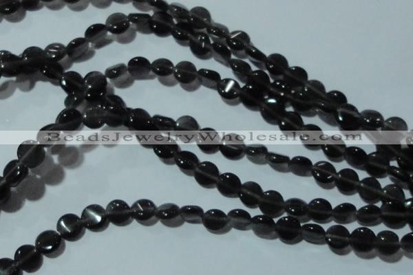 CCT470 15 inches 6mm flat round cats eye beads wholesale