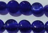 CCT498 15 inches 8mm flat round cats eye beads wholesale