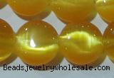 CCT515 15 inches 10mm flat round cats eye beads wholesale