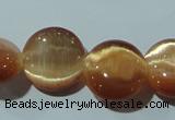 CCT517 15 inches 10mm flat round cats eye beads wholesale