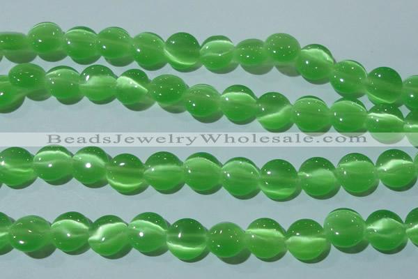 CCT521 15 inches 10mm flat round cats eye beads wholesale