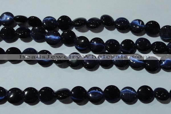 CCT528 15 inches 10mm flat round cats eye beads wholesale