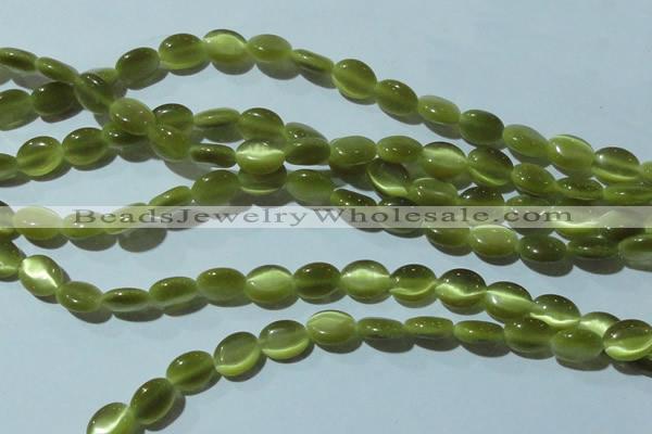 CCT646 15 inches 6*8mm oval cats eye beads wholesale