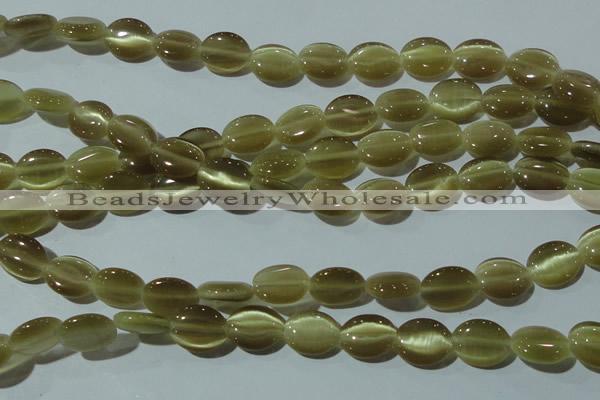 CCT671 15 inches 8*10mm oval cats eye beads wholesale