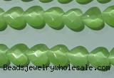 CCT965 15 inches 10*10mm faceted heart cats eye beads wholesale