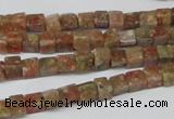 CCU05 15.5 inches 4*4mm cube New unakite beads wholesale