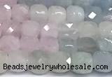 CCU1007 15 inches 4mm faceted cube morganite beads