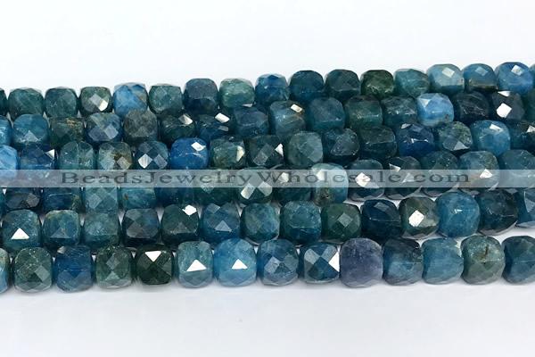 CCU1063 15 inches 8mm faceted cube apatite beads