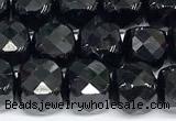 CCU1069 15 inches 8mm faceted cube black tourmaline beads