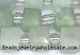 CCU1311 15 inches 7mm - 8mm faceted cube aquamarine beads