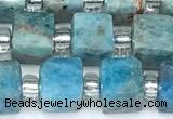 CCU1315 15 inches 7mm - 8mm faceted cube apatite beads