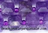 CCU1319 15 inches 7mm - 8mm faceted cube amethyst beads