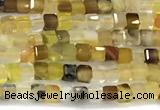 CCU1329 15 inches 2.5mm faceted cube yellow agate beads