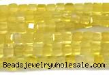 CCU1330 15 inches 2.5mm faceted cube yellow agate beads