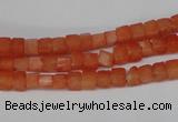 CCU15 15.5 inches 4*4mm cube dyed white jade beads wholesale