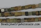 CCU20 15.5 inches 5*5mm cube serpentine jasper beads wholesale