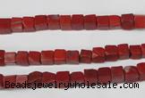 CCU21 15.5 inches 5*5mm cube red jasper beads wholesale