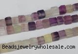 CCU23 15.5 inches 5*5mm cube rainbow fluorite beads wholesale