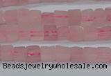 CCU300 15.5 inches 4*4mm cube rose quartz beads wholesale