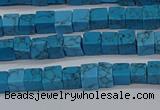 CCU303 15.5 inches 4*4mm cube imitation turquoise beads wholesale