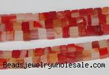 CCU32 15.5 inches 5*5mm cube red agate beads wholesale