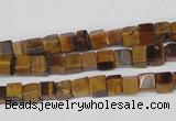 CCU34 15.5 inches 5*5mm cube yellow tiger eye beads wholesale