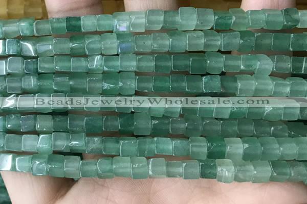 CCU452 15.5 inches 4*4mm cube green aventurine beads wholesale