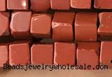 CCU456 15.5 inches 4*4mm cube red jasper beads wholesale