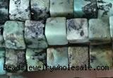 CCU461 15.5 inches 4*4mm cube African turquoise beads wholesale