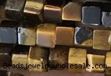 CCU464 15.5 inches 4*4mm cube yellow tiger eye beads wholesale