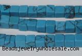 CCU50 15.5 inches 6*6mm cube turquoise beads wholesale