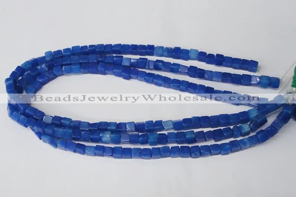 CCU51 15.5 inches 6*6mm cube dyed white jade beads wholesale