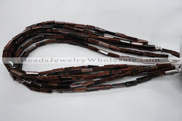 CCU523 15.5 inches 4*13mm cuboid mahogany obsidian beads wholesale