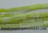 CCU524 15.5 inches 4*13mm cuboid lemon jade beads wholesale