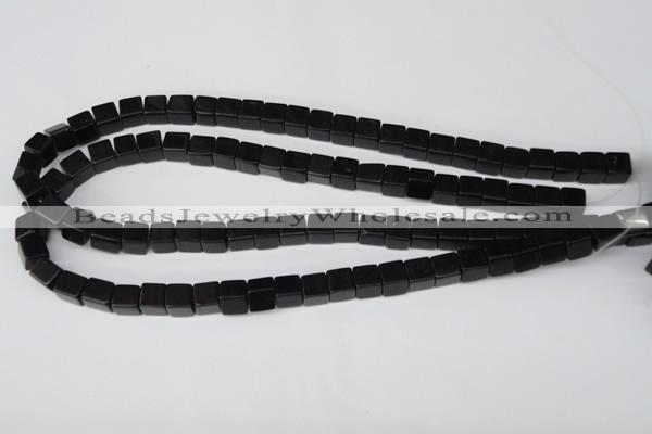 CCU60 15.5 inches 8*8mm cube black agate beads wholesale