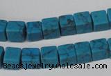 CCU62 15.5 inches 8*8mm cube turquoise beads wholesale